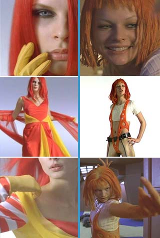  and Milla Jovovich as Leeloo in Luc Besson's The Fifth Element 1997 